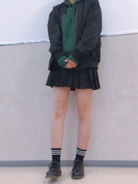 「osharewalker（オシャレウォーカー）のアイテム（MA-1）」を使った、かすみさん（レディース・156cm）の秋コーディネート