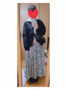 「SEVENDAYS=SUNDAY（セブンデイズサンデイ）のアイテム（パーカー）」を使った、𝑚𝑖𝑖𝑐ℎ𝑎𝑛♥︎♡︎さん（レディース・160cm）の春コーディネート