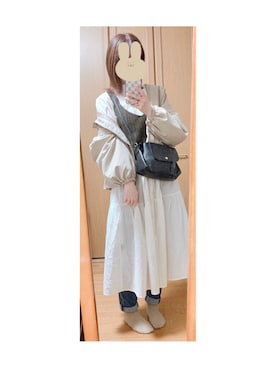 「reca（レカ）のアイテム（ワンピース/ドレス）」を使った、𝑚𝑖𝑖𝑐ℎ𝑎𝑛♥︎♡︎さん（レディース・160cm）の春コーディネート