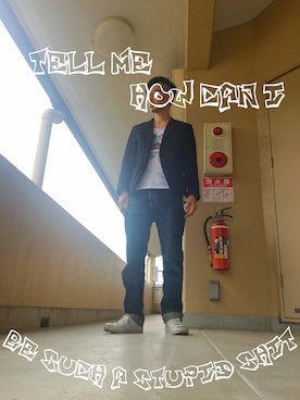 「CUNE（キューン）のアイテム（パンツ）」を使った、鱒主さん（メンズ・170cm）の夏コーディネート