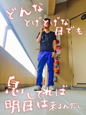 「グラニフ」｜「アイテム（その他）」を使った、鱒主さん（メンズ・170cm）の夏コーディネート