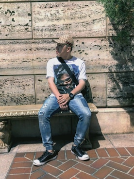 「CONVERSE（コンバース）のアイテム（その他シューズ）」を使った、ZION P (MC耀宗）さん（メンズ・170cm）の秋コーディネート