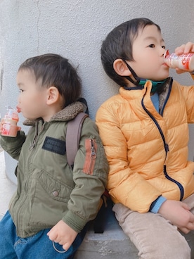 「HusHusH（ハッシュアッシュ）のアイテム（ジャケット/アウター）」を使った、7to3kiさん（キッズ・110cm）の春コーディネート