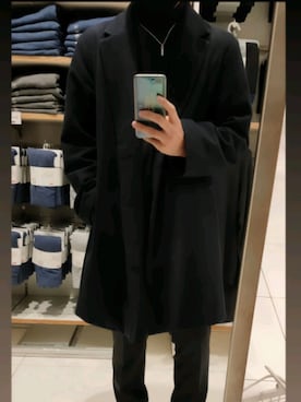 「URBAN RESEARCH（アーバンリサーチ）のアイテム（ノーカラーコート）」を使った、望月さん（メンズ・170cm）の秋コーディネート