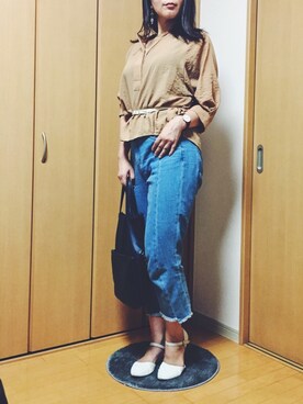 「Daniel Wellington（ダニエルウェリントン）の【Daniel Wellington】レザーバンド３６ＭＭ（アナログ腕時計）」を使った、Ratacoさん（レディース・169cm）の夏コーディネート