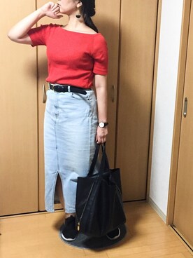 「Daniel Wellington（ダニエルウェリントン）の【Daniel Wellington】レザーバンド３６ＭＭ（アナログ腕時計）」を使った、Ratacoさん（レディース・169cm）の夏コーディネート