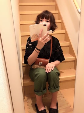 「INASTUDIOS（イーナストゥディオス）のアイテム（アクセサリー）」を使った、りえってぃさん（レディース・159cm）の夏コーディネート