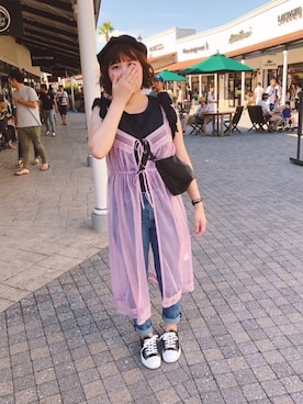 「INASTUDIOS（イーナストゥディオス）のアイテム（アクセサリー）」を使った、りえってぃさん（レディース・159cm）の夏コーディネート