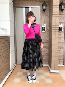 「INASTUDIOS（イーナストゥディオス）のアイテム（アクセサリー）」を使った、りえってぃさん（レディース・159cm）の秋コーディネート