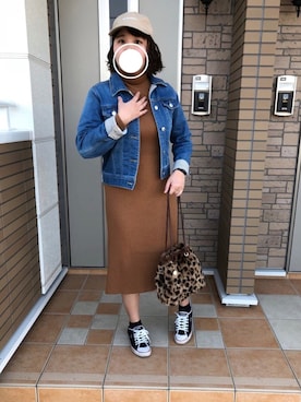 「dazzlin（ダズリン）のアイテム（デニムジャケット）」を使った、りえってぃさん（レディース・159cm）の秋コーディネート