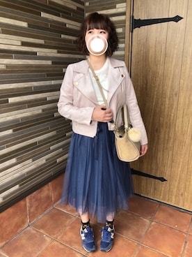 「31 Sons de mode（トランテアン　ソン　ドゥ　モード）のアイテム（ライダースジャケット）」を使った、りえってぃさん（レディース・159cm）の秋コーディネート