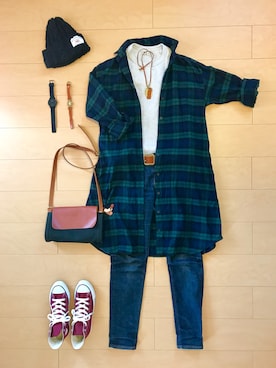 「SEVENDAYS=SUNDAY（セブンデイズサンデイ）のアイテム（ニットキャップ/ビーニー）」を使った、＊kyabetty＊さん（レディース・158cm）の秋コーディネート