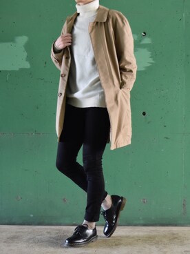 「Paul Smith（ポールスミス）のアイテム（ステンカラーコート）」を使った、Sさん（メンズ・176cm）の冬コーディネート