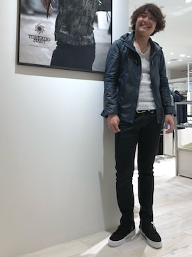 「足長効果」｜「アイテム（ブルゾン）」を使った、shimadaさん（メンズ・175cm）の春コーディネート