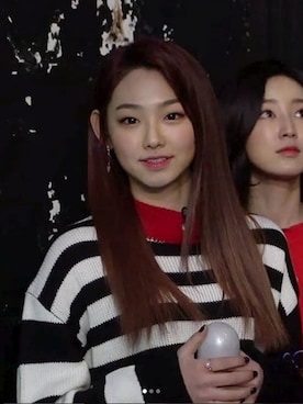 「ボーダーニット」｜mixxmixさん（レディース・164cm）の冬コーディネート