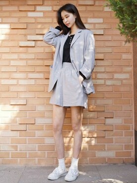 「mixxmixのアイテム（ジャケット/アウター）」を使った、mixxmixさん（レディース・164cm）の春コーディネート