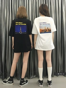 「バックプリント」｜mixxmixさん（レディース・164cm）の夏コーディネート