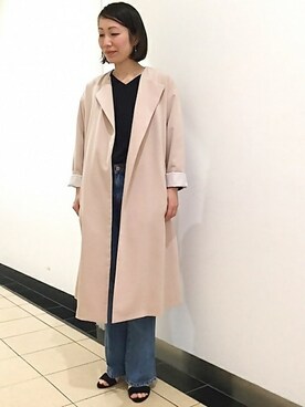 「Simplicite（サンプリシテ）のアイテム（その他アウター）」を使った、NAKAさん（レディース・154cm）の春コーディネート