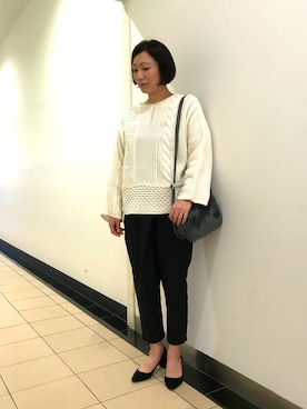 「ivory court（アイボリーコート）のアイテム（ショルダーバッグ）」を使った、NAKAさん（レディース・154cm）の秋コーディネート