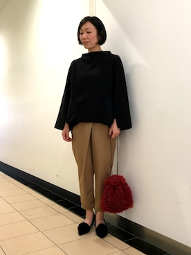 「ivory court（アイボリーコート）のアイテム（ショルダーバッグ）」を使った、NAKAさん（レディース・154cm）の秋コーディネート