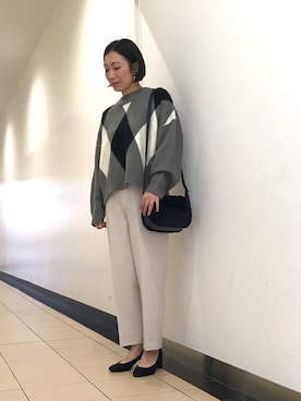 「ivory court（アイボリーコート）のアイテム（ショルダーバッグ）」を使った、NAKAさん（レディース・154cm）の秋コーディネート