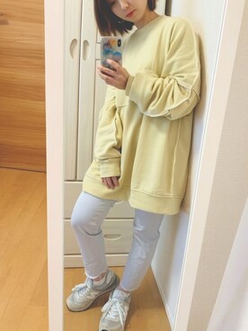 「春スウェット」｜Chaki。さん（レディース・147cm）の春コーディネート