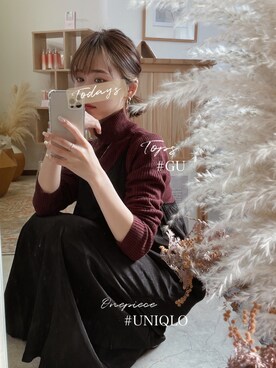 「UNIQLO（ユニクロ）のキャミソールワンピース（ワンピース）」を使った、miyさん（レディース・150cm）の春コーディネート