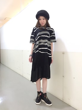 「gomme（ゴム）のアイテム（ワンピース/ドレス）」を使った、Hazukiさん（レディース・159cm）の春コーディネート