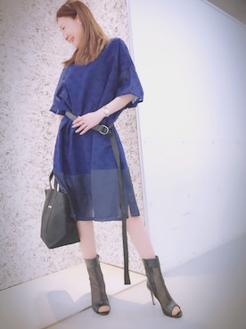 「gomme（ゴム）のアイテム（ワンピース/ドレス）」を使った、Hazukiさん（レディース・159cm）の春コーディネート