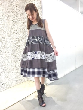 「gomme（ゴム）のアイテム（ワンピース/ドレス）」を使った、Hazukiさん（レディース・159cm）の春コーディネート