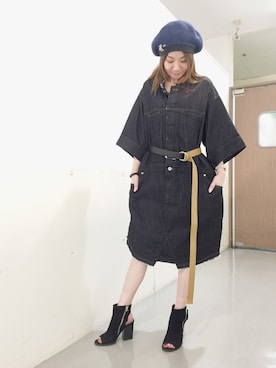 「gomme（ゴム）のアイテム（ワンピース/ドレス）」を使った、Hazukiさん（レディース・159cm）の春コーディネート