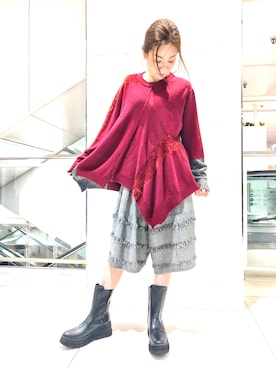 「gomme（ゴム）のアイテム（シューズ）」を使った、Hazukiさん（レディース・159cm）の夏コーディネート