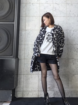 「HYSTERIC GLAMOUR（ヒステリックグラマー）のアイテム（ノーカラージャケット）」を使った、Hazukiさん（レディース・159cm）の秋コーディネート