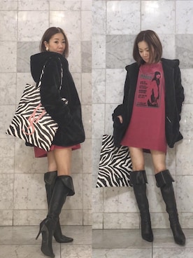 「ロゴデザイン」｜Hazukiさん（レディース・159cm）の秋コーディネート