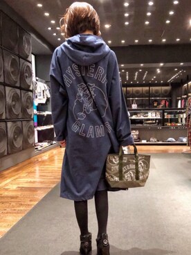 「HYSTERIC GLAMOUR（ヒステリックグラマー）のアイテム（モッズコート）」を使った、Hazukiさん（レディース・159cm）の冬コーディネート
