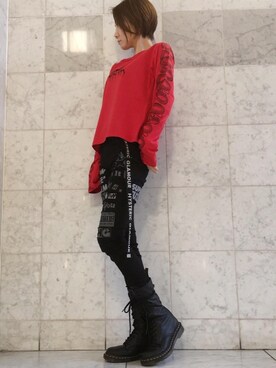 「パンクコーデ」｜「アイテム（チノパンツ）」を使った、Hazukiさん（レディース・159cm）の秋コーディネート