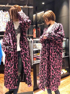 「スキニー」｜「アイテム（ムートンコート）」を使った、Hazukiさん（レディース・159cm）の秋コーディネート