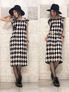 「チェック柄」｜「アイテム（ピーコート）」を使った、Hazukiさん（レディース・159cm）の秋コーディネート