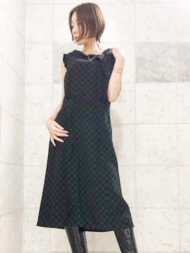 「70'sコーデ」｜「アイテム（ワンピース/ドレス）」を使った、Hazukiさん（レディース・159cm）の春コーディネート
