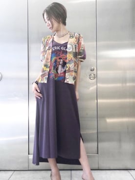 「70'sコーデ」｜「アイテム（ワンピース/ドレス）」を使った、Hazukiさん（レディース・159cm）の夏コーディネート