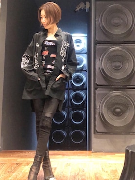 「長袖シャツ」｜「アイテム（財布/小物）」を使った、Hazukiさん（レディース・159cm）の夏コーディネート