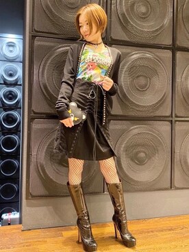 「ロックコーデ」｜「アイテム（財布/小物）」を使った、Hazukiさん（レディース・159cm）の秋コーディネート