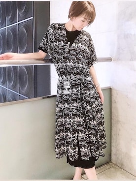 「コラボレーション」｜「アイテム（アクセサリー）」を使った、Hazukiさん（レディース・159cm）の夏コーディネート