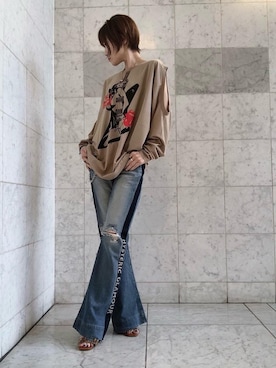 「コラボレーション」｜「アイテム（財布/小物）」を使った、Hazukiさん（レディース・159cm）の夏コーディネート