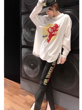 「HYSTERIC GLAMOUR（ヒステリックグラマー）のDIZZY&MILKY フレアパンツ（その他パンツ）」を使った、Hazukiさん（レディース・159cm）の秋コーディネート