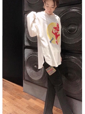 「HYSTERIC GLAMOUR（ヒステリックグラマー）のDIZZY&MILKY フレアパンツ（その他パンツ）」を使った、Hazukiさん（レディース・159cm）の秋コーディネート