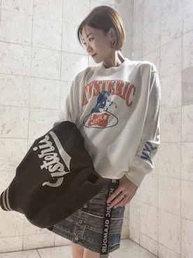 「でにむ」｜「アイテム（スタジャン）」を使った、Hazukiさん（レディース・159cm）の冬コーディネート