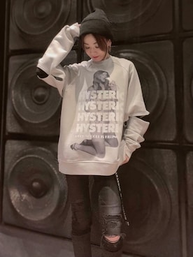 「ﾋﾞｯｸﾞｼﾙｴｯﾄ」｜「アイテム（スウェット）」を使った、Hazukiさん（レディース・159cm）の冬コーディネート