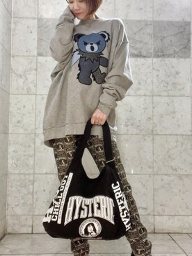 「ﾋﾞｯｸﾞｼﾙｴｯﾄ」｜「アイテム（スウェット）」を使った、Hazukiさん（レディース・159cm）の冬コーディネート