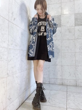 「ﾋﾞｯｸﾞｼﾙｴｯﾄ」｜「アイテム（ワンピース/ドレス）」を使った、Hazukiさん（レディース・159cm）の春コーディネート